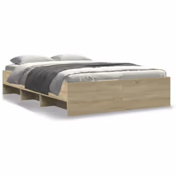 vidaXL Bed Frame Bed Base Home Bedstead Sonoma Oak 140x190 cm Engineered Wood