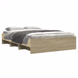 vidaXL Bed Frame Bed Base Home Bedstead Sonoma Oak 140x190 cm Engineered Wood