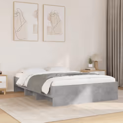 vidaXL Bed Frame Bed Base Bedstead Concrete Grey 140x190 cm Engineered Wood