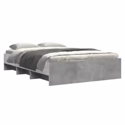 vidaXL Bed Frame Bed Base Bedstead Concrete Grey 135x190 cm Engineered Wood
