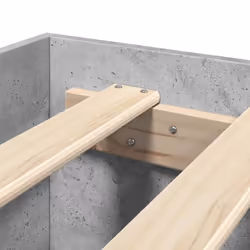 vidaXL Bed Frame Bed Base Bedstead Concrete Grey 135x190 cm Engineered Wood - Additional view 7