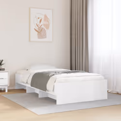 vidaXL Bed Frame Bed Base Bedstead White 90x190 cm Single Engineered Wood