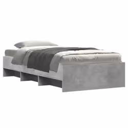 vidaXL Bed Frame Bed Concrete Grey 75x190 cm Small Single Engineered Wood