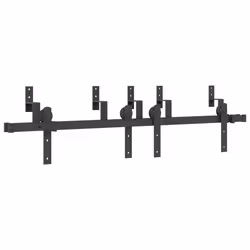 vidaXL Sliding Door Hardware Kit 213,5 cm Steel Black sliding door hardware - 152.5 cm/ 4 pcs