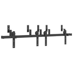 vidaXL Sliding Door Hardware Kit 213,5 cm Steel Black sliding door hardware - 152.5 cm/ 4 pcs