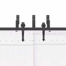vidaXL Sliding Door Hardware Kit 213,5 cm Steel Black sliding door hardware - Additional view 9