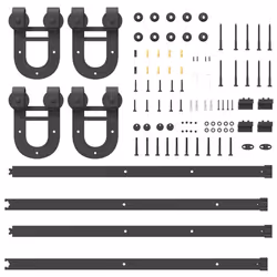vidaXL Sliding Door Hardware Kit 183 cm Steel Black sliding door hardware - 183 cm/ 4 pcs - Additional view 7