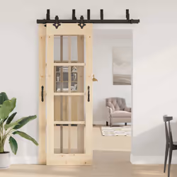 vidaXL Sliding Door Hardware Kit Interior Door Barn Door Track Steel Black - 152.5 cm/ 4 pcs