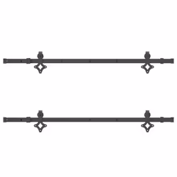vidaXL Sliding Door Hardware Kit Interior Door Barn Door Track Steel Black - 152.5 cm/ 4 pcs - Additional view 5