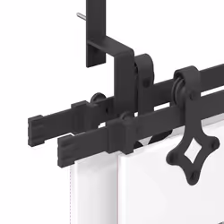 vidaXL Sliding Door Hardware Kit Interior Door Barn Door Track Steel Black - 213.5 cm/ 4 pcs - Additional view 10