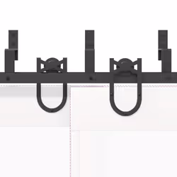 vidaXL Sliding Door Hardware Kit 200 cm Steel Black sliding door hardware - 183 cm/ 4 pcs - Additional view 9