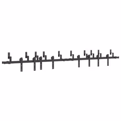 vidaXL Sliding Door Hardware Kit 213,5 cm Steel Black sliding door hardware - 152.5 cm/ 8 pcs