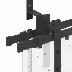 vidaXL Sliding Door Hardware Kit 213,5 cm Steel Black sliding door hardware - 152.5 cm/ 8 pcs - Additional view 10