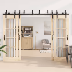 vidaXL Sliding Door Hardware Kit 213,5 cm Steel Black sliding door hardware - 152.5 cm/ 8 pcs