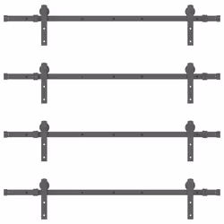 vidaXL Sliding Door Hardware Kit 213,5 cm Steel Black sliding door hardware - 152.5 cm/ 8 pcs - Additional view 5