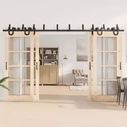 vidaXL Sliding Door Hardware Kit 183 cm Steel Black sliding door hardware - 183 cm/ 8 pcs - Additional view 2