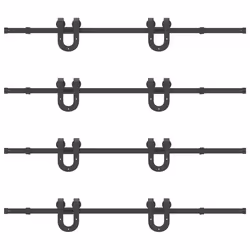 vidaXL Sliding Door Hardware Kit 183 cm Steel Black sliding door hardware - 183 cm/ 8 pcs - Additional view 5