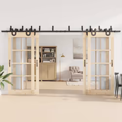 vidaXL Sliding Door Hardware Kit 183 cm Steel Black sliding door hardware - 200 cm/ 8 pcs
