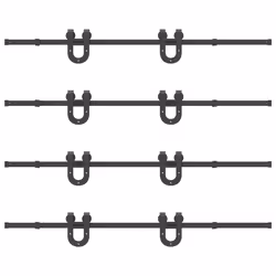vidaXL Sliding Door Hardware Kit 183 cm Steel Black sliding door hardware - 200 cm/ 8 pcs - Additional view 5