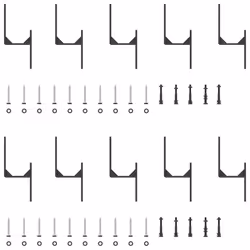 vidaXL Sliding Door Hardware Kit 183 cm Steel Black sliding door hardware - 200 cm/ 8 pcs - Additional view 6