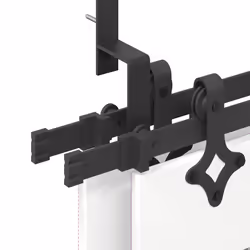 vidaXL Sliding Door Hardware Kit Interior Door Barn Door Track Steel Black - 152.5 cm/ 8 pcs - Additional view 10
