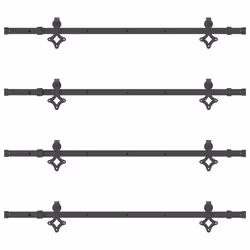 vidaXL Sliding Door Hardware Kit Interior Door Barn Door Track Steel Black - 152.5 cm/ 8 pcs - Additional view 5