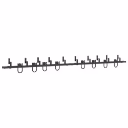 vidaXL Sliding Door Hardware Kit 200 cm Steel Black sliding door hardware - 183 cm/ 8 pcs