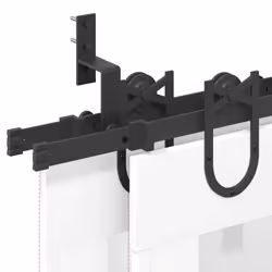 vidaXL Sliding Door Hardware Kit 200 cm Steel Black sliding door hardware - 200 cm/ 8 pcs - Additional view 10