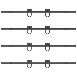 vidaXL Sliding Door Hardware Kit 200 cm Steel Black sliding door hardware - 200 cm/ 8 pcs - Additional view 5