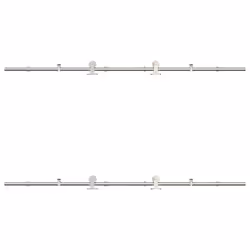 vidaXL Sliding Door Hardware Kit 200 cm Stainless Steel Silver - 4 pcs - Additional view 5