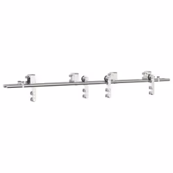 vidaXL Sliding Door Hardware Kit 183 cm Stainless Steel Silver - 183 cm/ 4 pcs