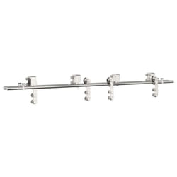 vidaXL Sliding Door Hardware Kit 183 cm Stainless Steel Silver - 183 cm/ 4 pcs