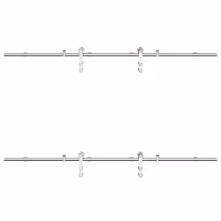 vidaXL Sliding Door Hardware Kit 183 cm Stainless Steel Silver - 183 cm/ 4 pcs - Additional view 5