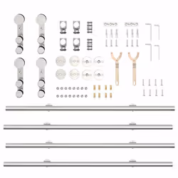 vidaXL Sliding Door Hardware Kit 183 cm Stainless Steel Silver - 183 cm/ 4 pcs - Additional view 7