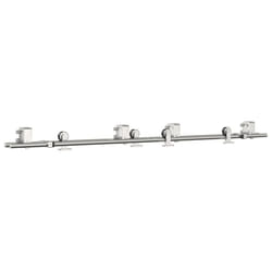 vidaXL Sliding Door Hardware Kit 183 cm Stainless Steel Silver - 183 cm/ 4 pcs