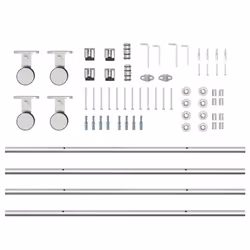 vidaXL Sliding Door Hardware Kit 183 cm Stainless Steel Silver - 200 cm/ 4 pcs - Additional view 7