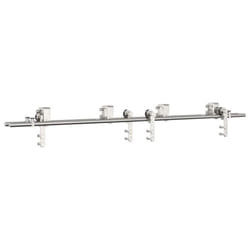 vidaXL Sliding Door Hardware Kit 183 cm Stainless Steel Silver - 183 cm/ 4 pcs