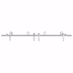 vidaXL Sliding Door Hardware Kit 183 cm Stainless Steel Silver - 183 cm/ 4 pcs - Additional view 4