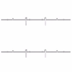 vidaXL Sliding Door Hardware Kit 183 cm Stainless Steel Silver - 183 cm/ 4 pcs - Additional view 5