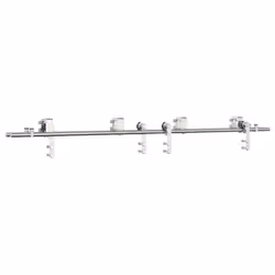 vidaXL Sliding Door Hardware Kit 183 cm Stainless Steel Silver - 200 cm/ 4 pcs