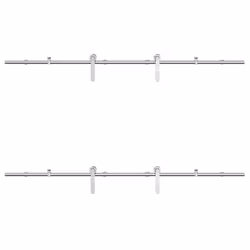 vidaXL Sliding Door Hardware Kit 183 cm Stainless Steel Silver - 200 cm/ 4 pcs - Additional view 5