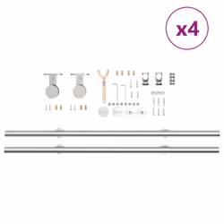 vidaXL Sliding Door Hardware Kit 183 cm Stainless Steel Silver - 183 cm/ 8 pcs - 1 - Additional view 7