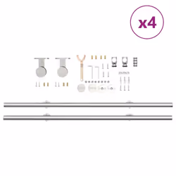 vidaXL Sliding Door Hardware Kit 200 cm Stainless Steel Silver - 8 pcs - Additional view 7