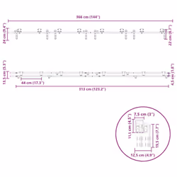vidaXL Sliding Door Hardware Kit 183 cm Stainless Steel Silver - 183 cm/ 8 pcs