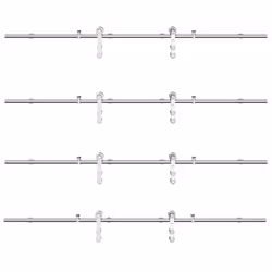vidaXL Sliding Door Hardware Kit 183 cm Stainless Steel Silver - 183 cm/ 8 pcs - Additional view 5