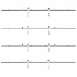 vidaXL Sliding Door Hardware Kit 200 cm Stainless Steel Silver - 8 pcs - Additional view 5