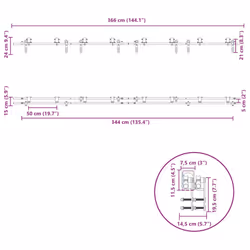 vidaXL Sliding Door Hardware Kit 183 cm Stainless Steel Silver - 183 cm/ 8 pcs