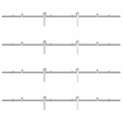 vidaXL Sliding Door Hardware Kit 183 cm Stainless Steel Silver - 183 cm/ 8 pcs - Additional view 5