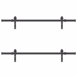vidaXL Sliding Door Hardware Kit 152,5 cm Steel Black sliding door hardware - Additional view 4