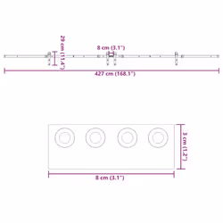 vidaXL Sliding Door Hardware Kit 427 cm Steel Black sliding door hardware - Additional view 3